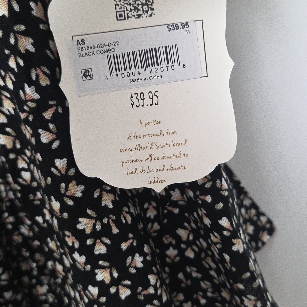 Altar'd State Black Floral Ruffle Hem Shorts - Picture 2 of 4